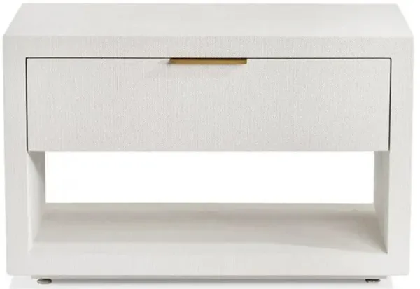Montaigne Modern Classic White Upholstered Wood Nightstand