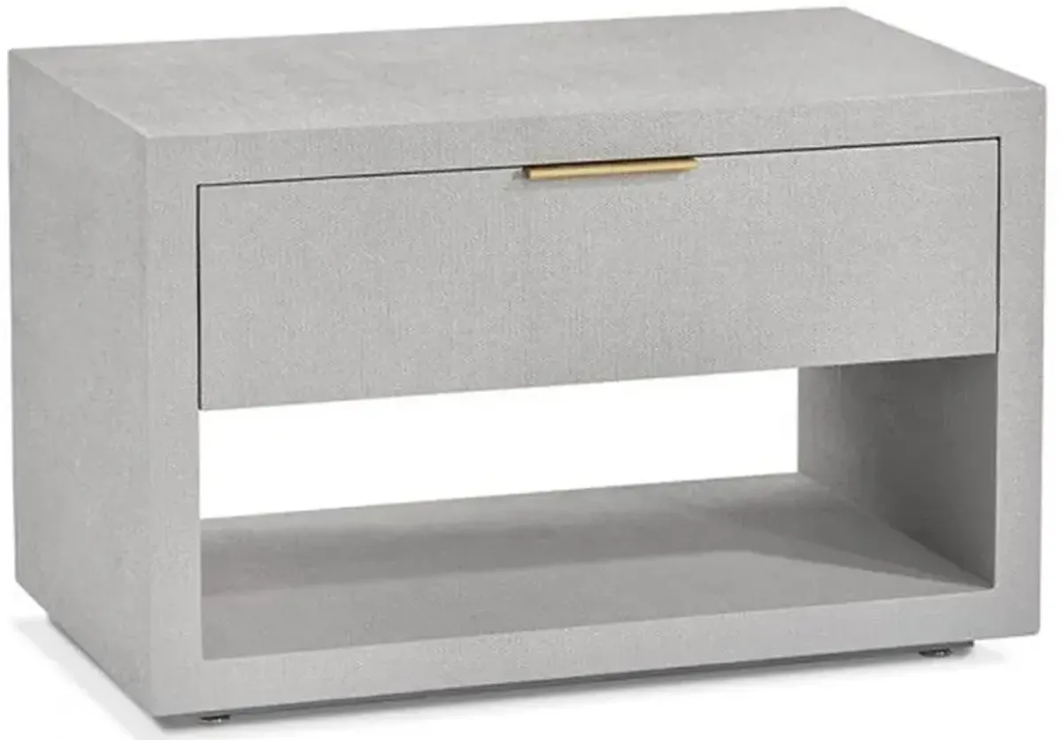 Montaigne Modern Classic Grey Upholstered Wood Nightstand