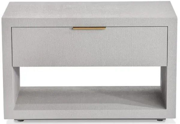 Montaigne Modern Classic Grey Upholstered Wood Nightstand
