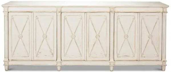 Margot French Country White Wash Reclaimed Wood Sideboard - 96"