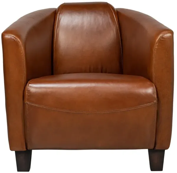 Megan Rustic Lodge Vintage Brown Leather Upholstered Arm Chair