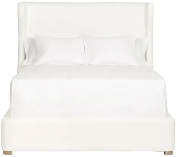 Anastasia Modern Classic White Performance Oak Wood Bed - Queen