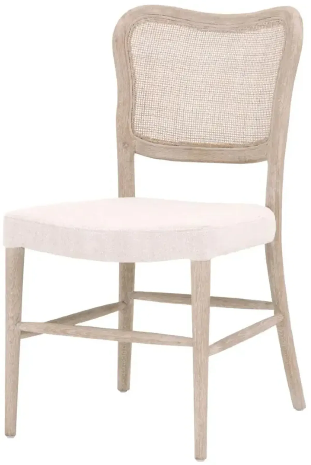 Zachary Coastal Beach Natural Grey Oak Wood Cane Back Dining Chair - Set of 2