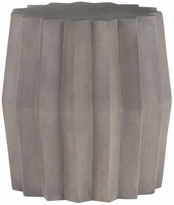 Gemma Industrial Loft Grey Concrete Outdoor Round End Table