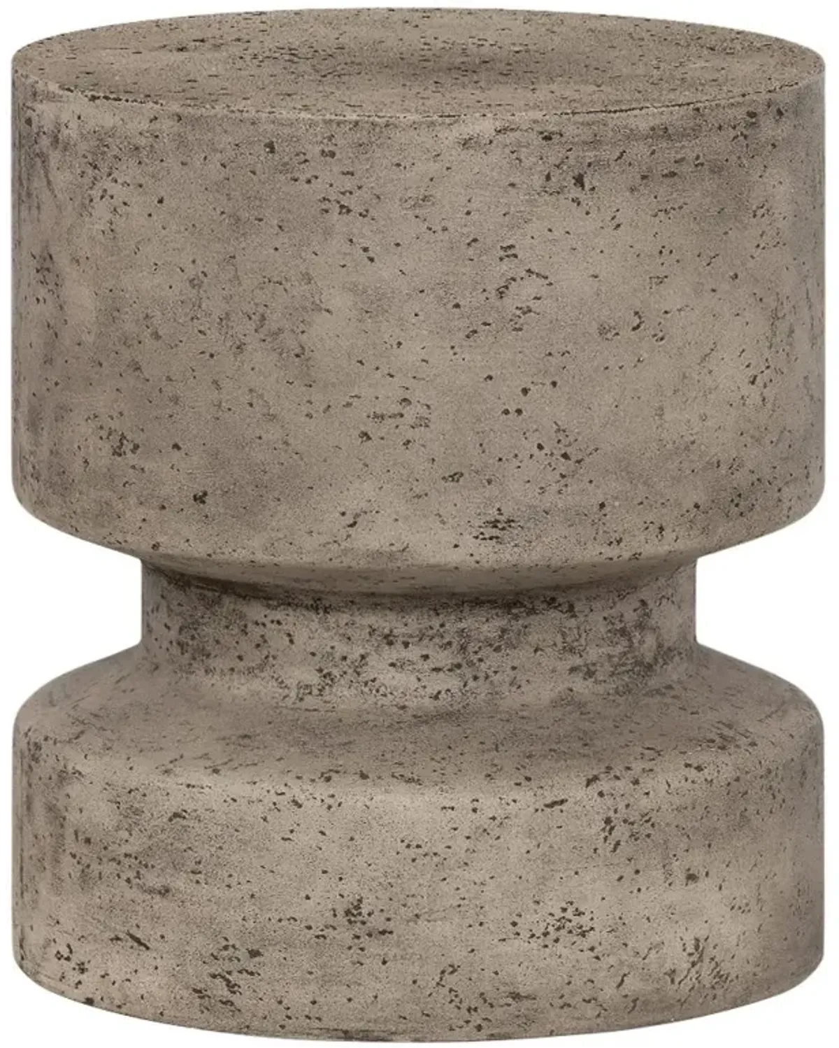 Nala Industrial Loft Grey Concrete Round Outdoor End Table
