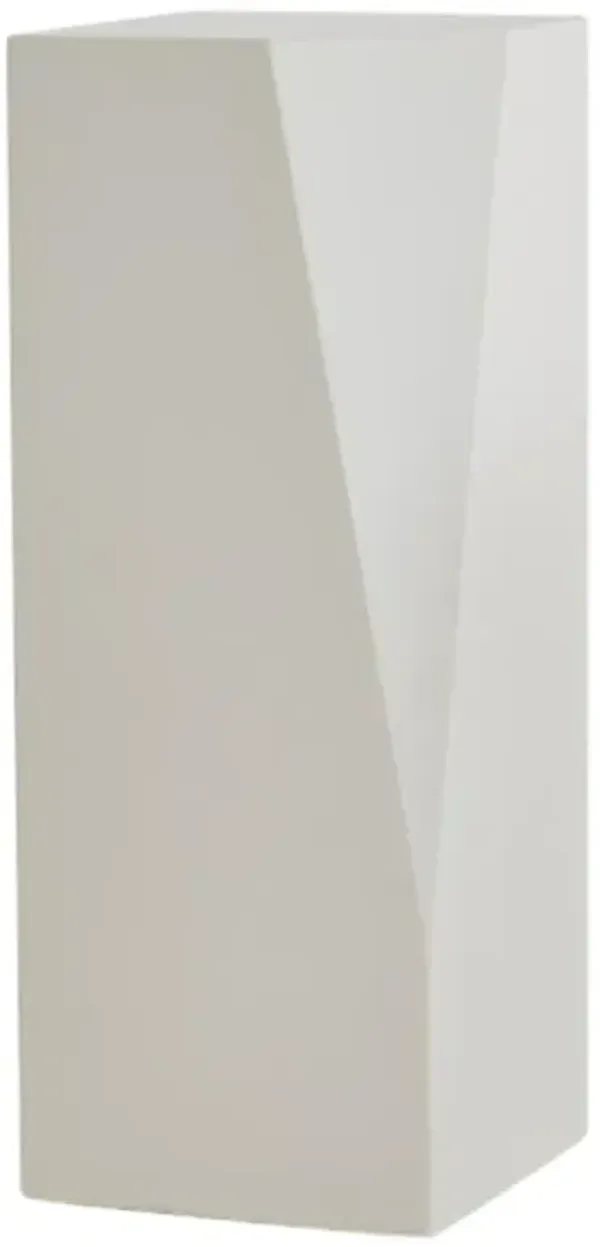 Elena Modern Classic White Facet Wood Plinth Pedestal - 24"