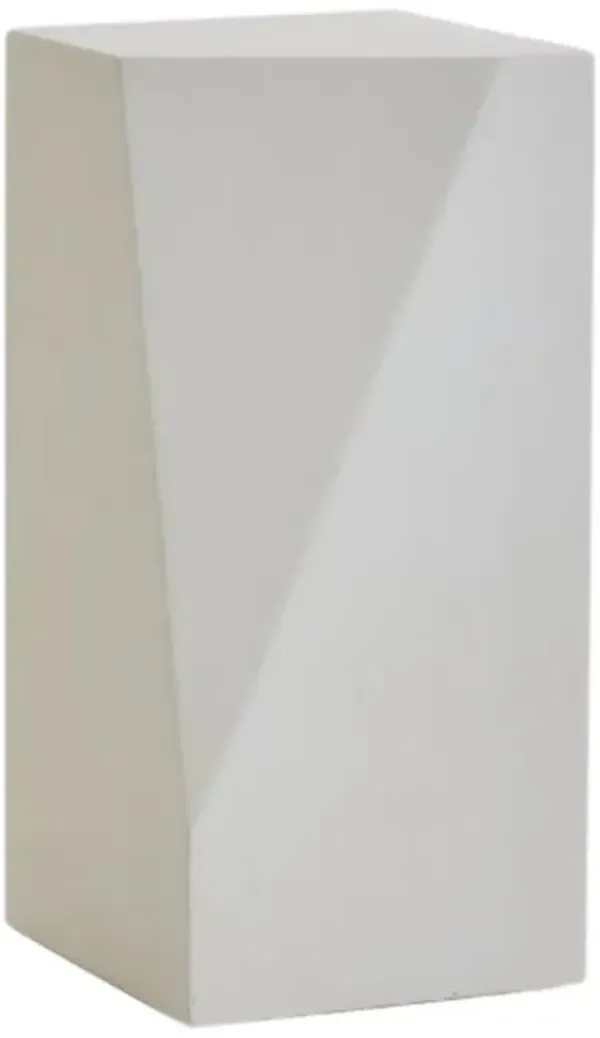 Elena Modern Classic White Facet Wood Plinth Pedestal - 30"