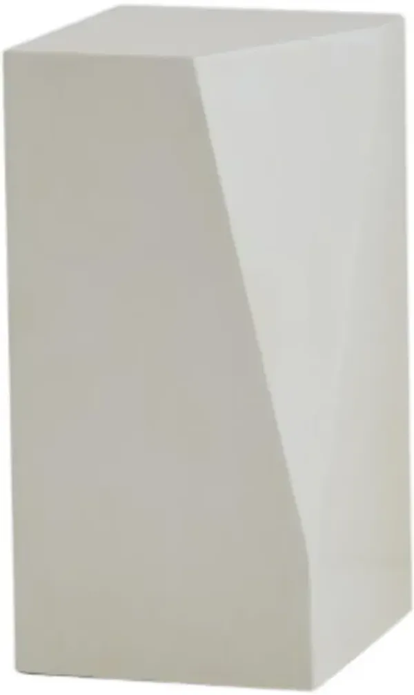 Elena Modern Classic White Facet Wood Plinth Pedestal - 43"