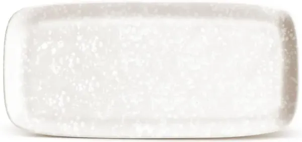 L'Objet Alchimie Modern Reactive White Earthenware Rectangular Platter - Small