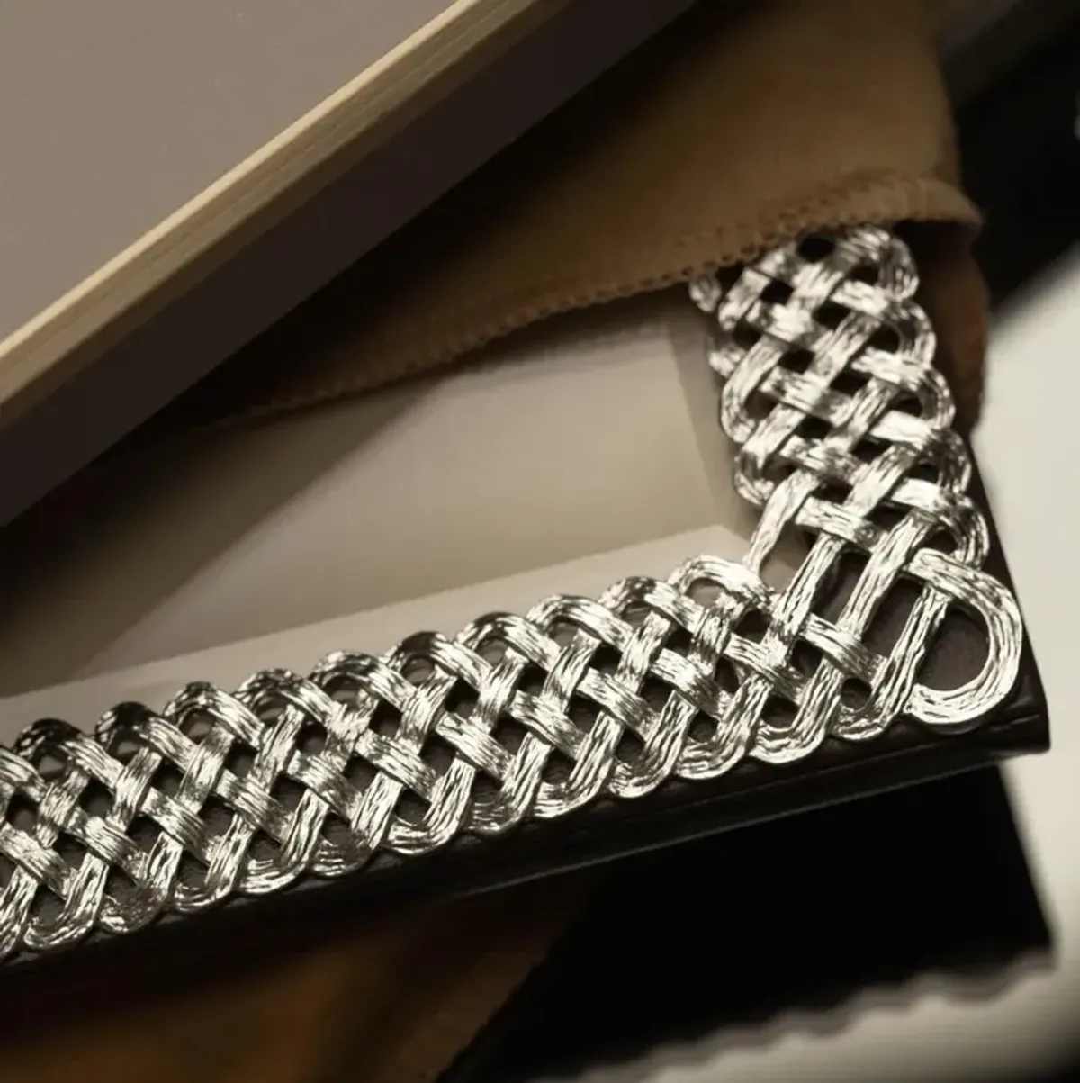 L'Objet Braid Regency Platinum Plated Beveled Glass Photo Frame - 5x7