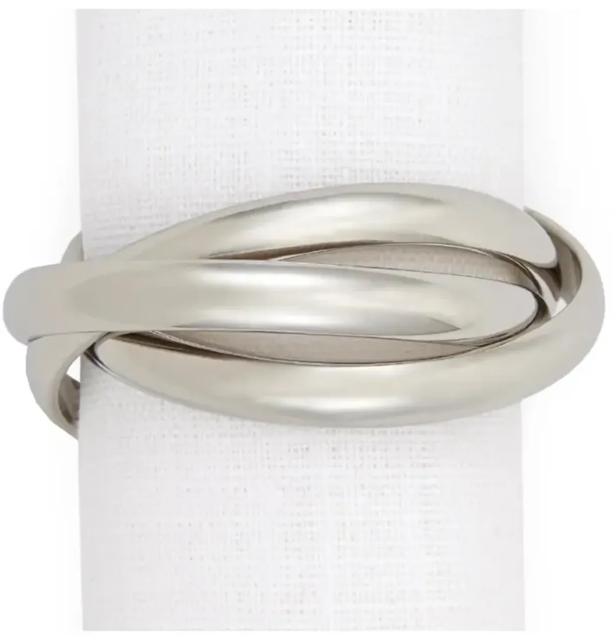 L'Objet Three Ring Modern Classic Platinum Plated Napkin Ring - Set of 4