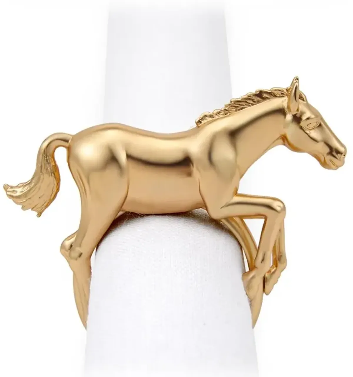 L'Objet Horse Hollywood Regency Gold Plated Napkin Ring - Set of 4
