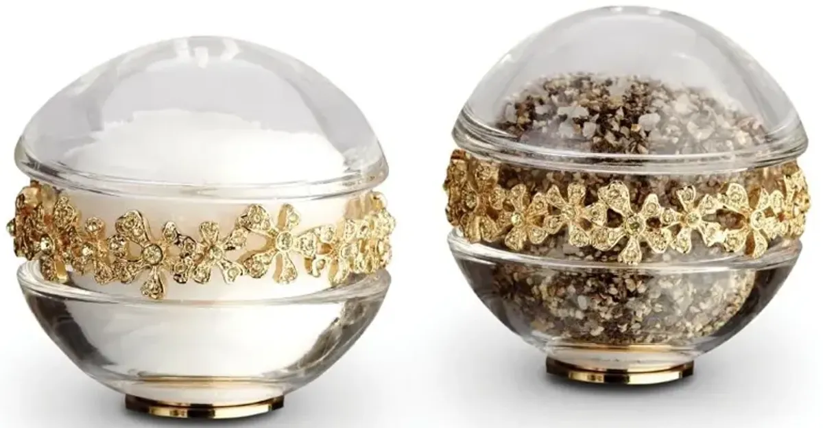 L'Objet Garland Hollywood Regency Gold Plated Salt and Pepper Shaker - Set of 2
