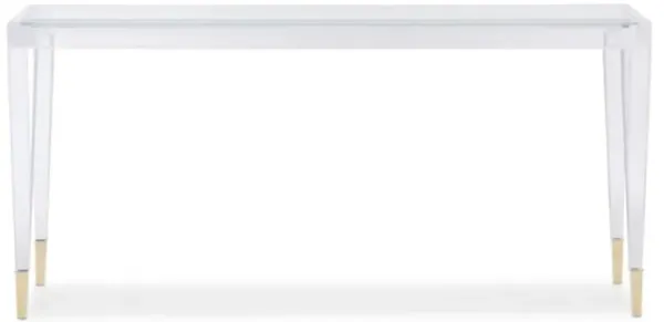 Ambrin Hollywood Regency Clear Acrylic Console Table