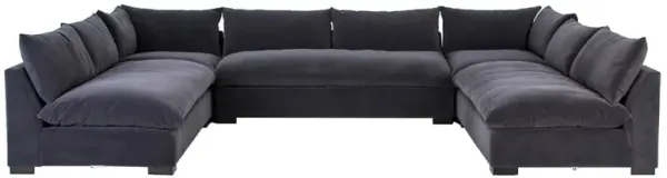 Cee Modern Classic Grey Upholstered 5 Piece Sectional - 152"Wx112"D