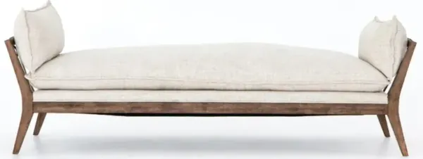 Tery Rustic Lodge Cream Performance Upholstered Brown Wood Daybed