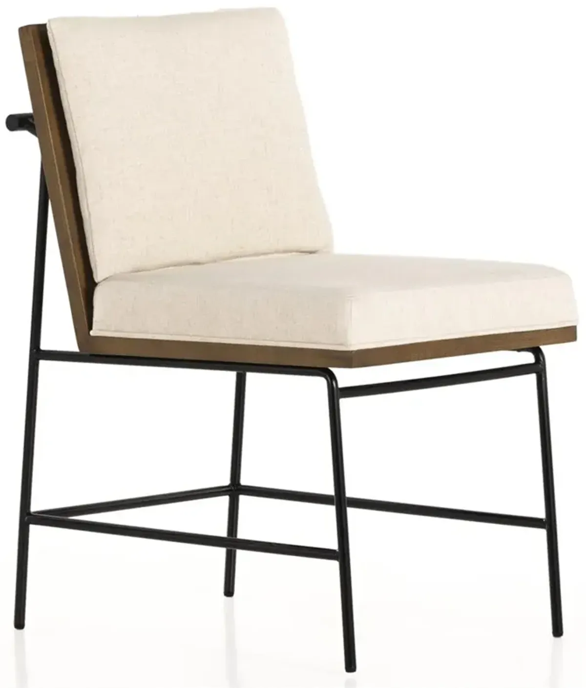 Inno Industrial Loft White Performance Brown Oak Black Iron Dining Side Chair
