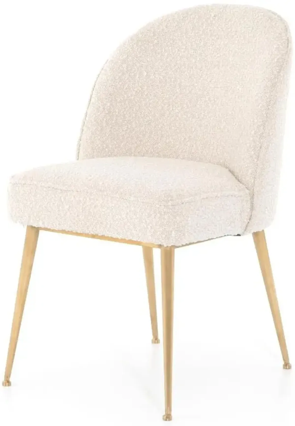Leila Hollywood Regency Beige Upholstered Seat Gold Steel Dining Chair