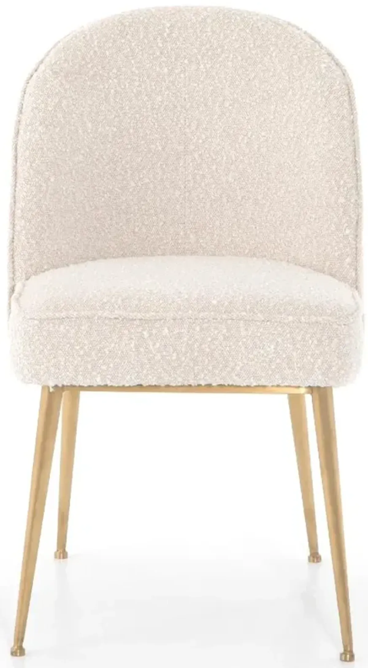 Leila Hollywood Regency Beige Upholstered Seat Gold Steel Dining Chair