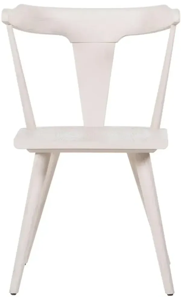 Antonio Mid Century Modern Off White Oak Wood Dining Chair
