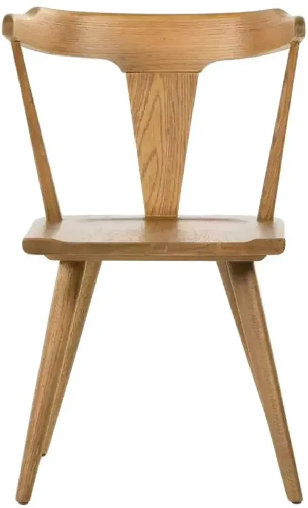 Antonio Mid Century Modern Brown Oak Wood Dining Chair