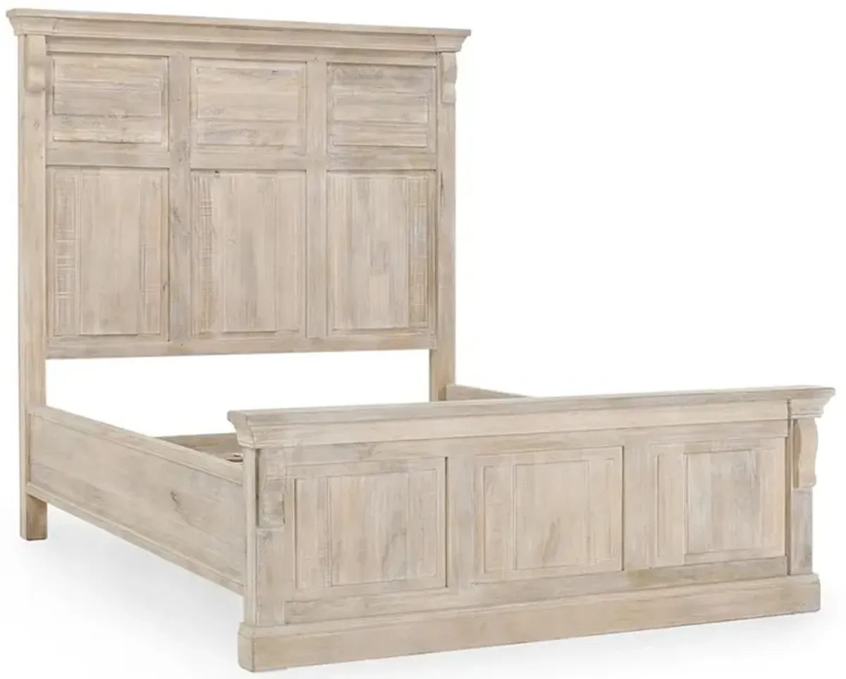 Melany French Country Natural White Wash Mango Wooden Bed - King