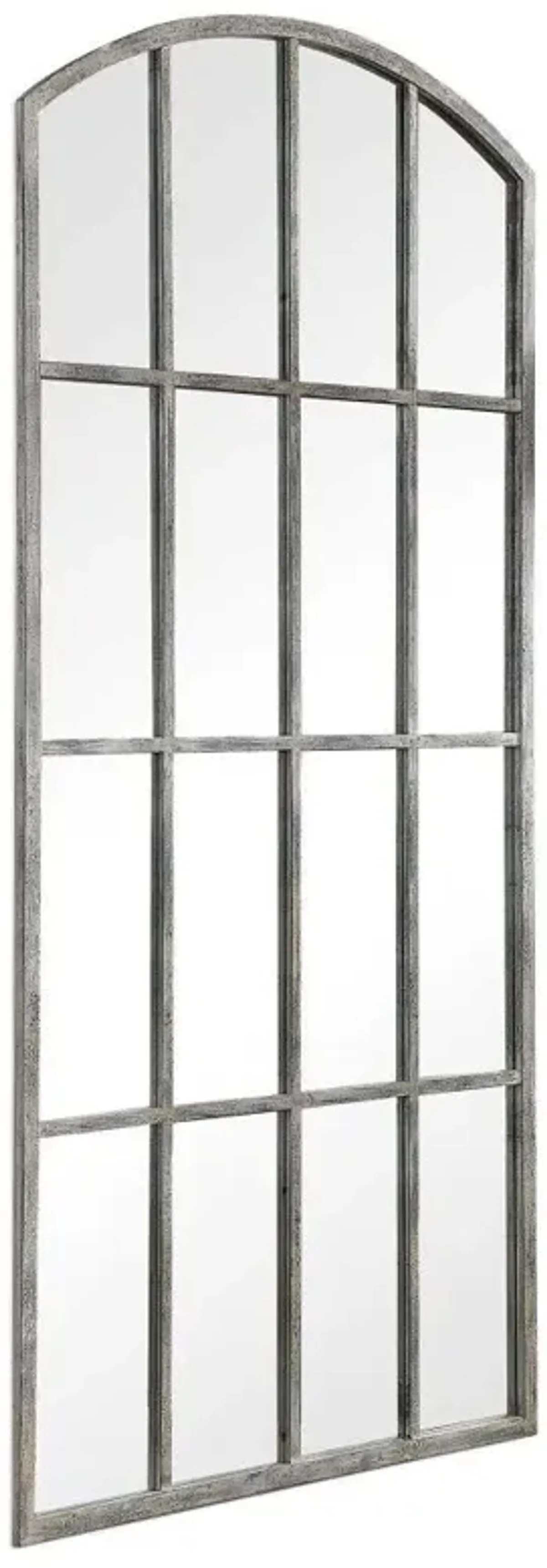 Mira French Country Grey Arched Floor Mirror