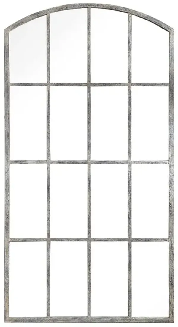 Mira French Country Grey Arched Floor Mirror