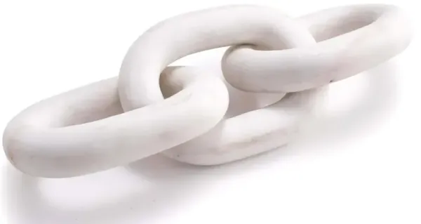 Atlas Modern Classic White Marble Chain Link Accent Sculpture