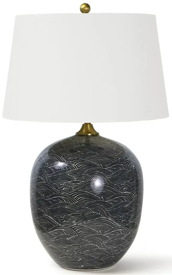 Harbor Modern Classic Black Ceramic Table Lamp