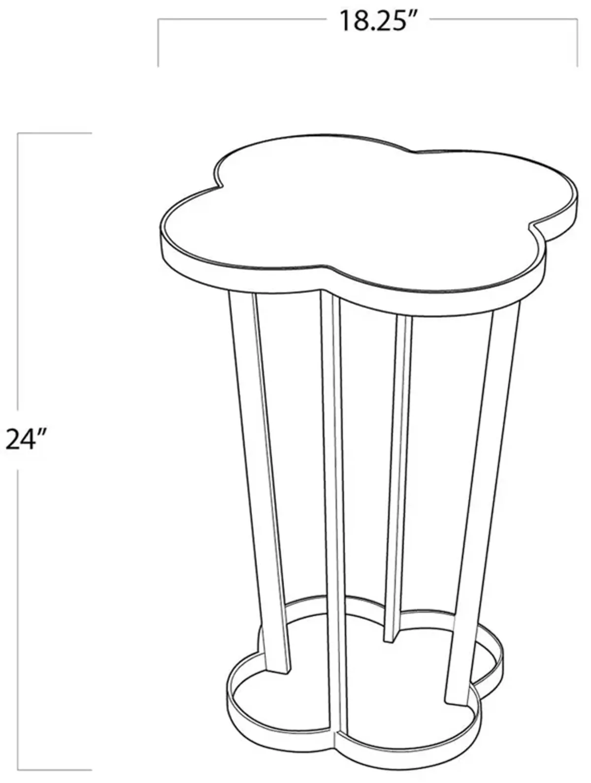 Clover Regency Marble Top Natural Brass Finish Side End Table