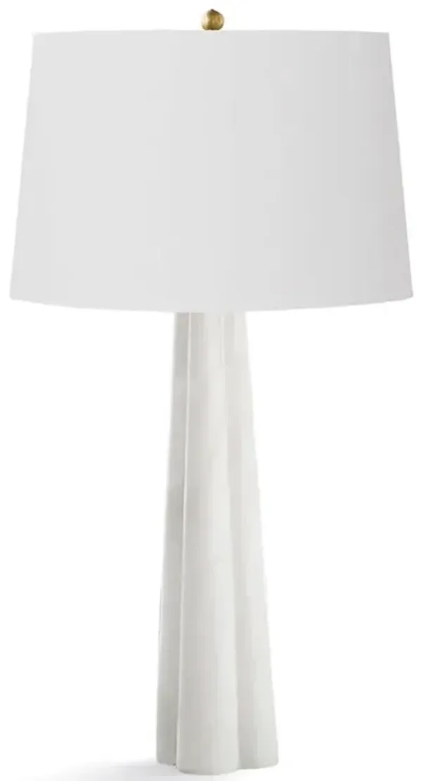 Quatrefoil Modern Classic Natural White Alabaster Table Lamp