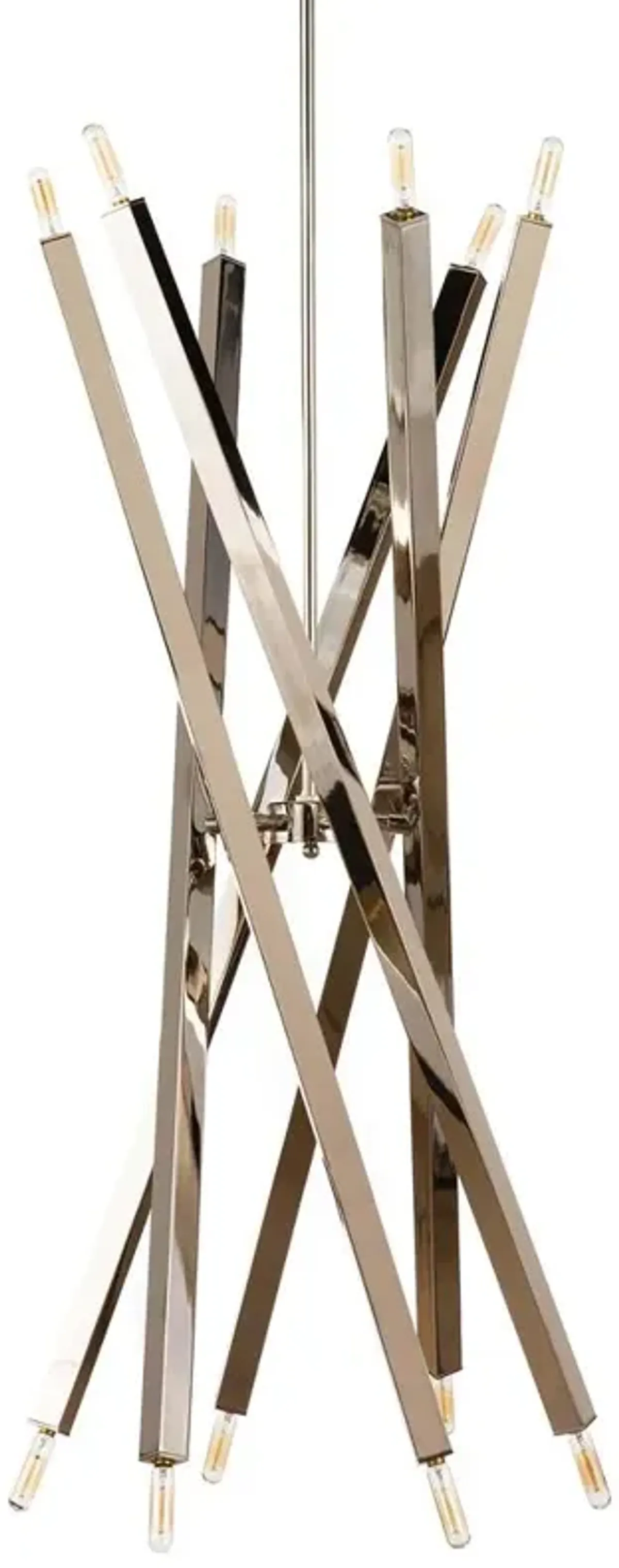 Viper Mid Century Polished Nickel Steel Adjustable Chandelier
