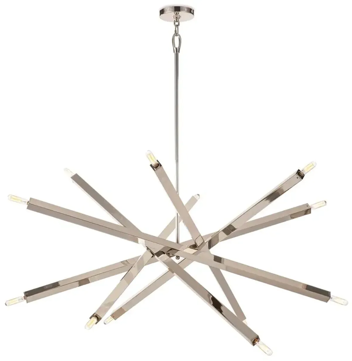 Viper Mid Century Polished Nickel Steel Adjustable Chandelier