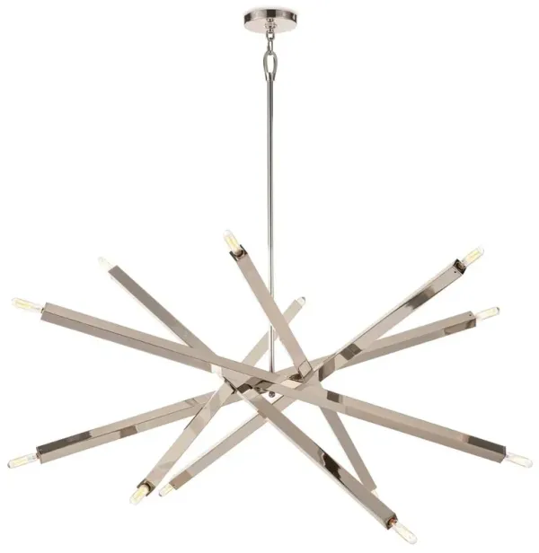 Viper Mid Century Polished Nickel Steel Adjustable Chandelier