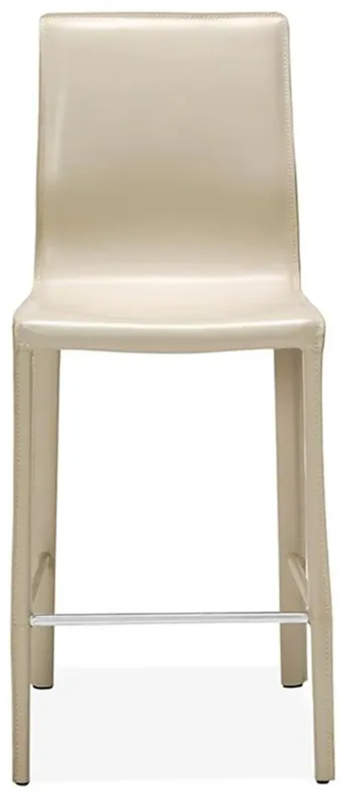Jada Modern Classic Beige Leather Upholstered Iron Counter Stool