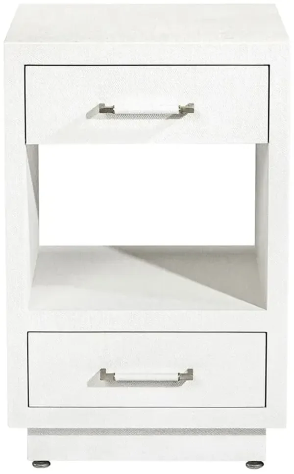 Taylor Modern Classic White Linen Nightstand - Small