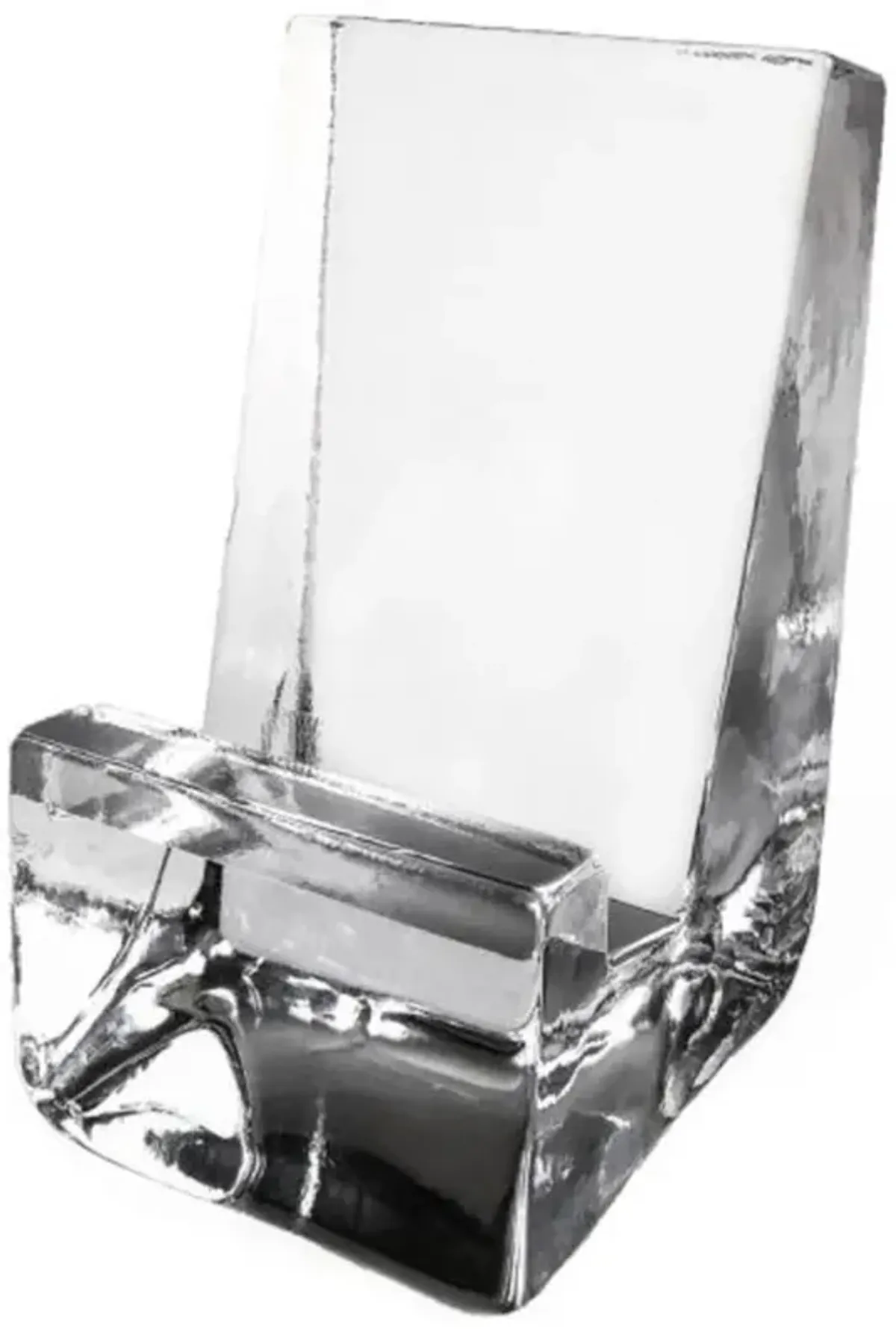 Simon Pearce Woodbury Modern Clear Glass Phone/Tablet Holder - Small