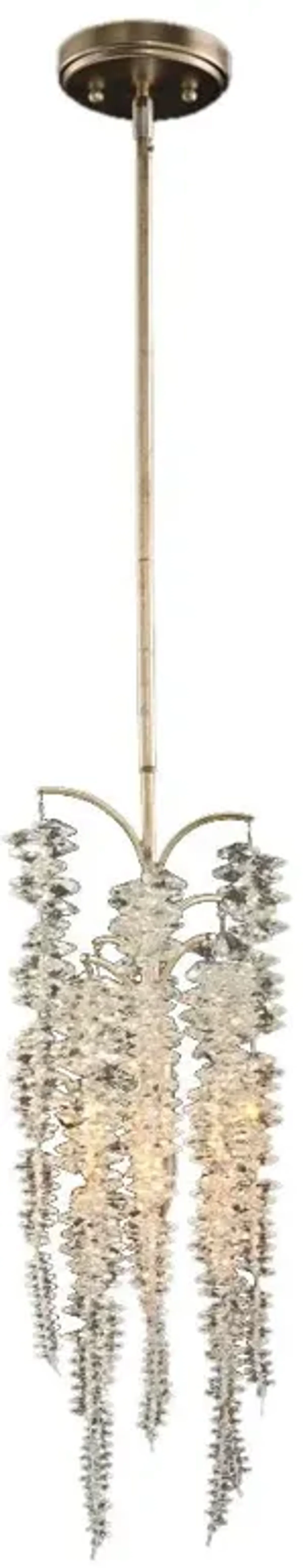 John-Richard Cascading Crystal Hollywood Regency Antique Silver Iron Drop Pendant