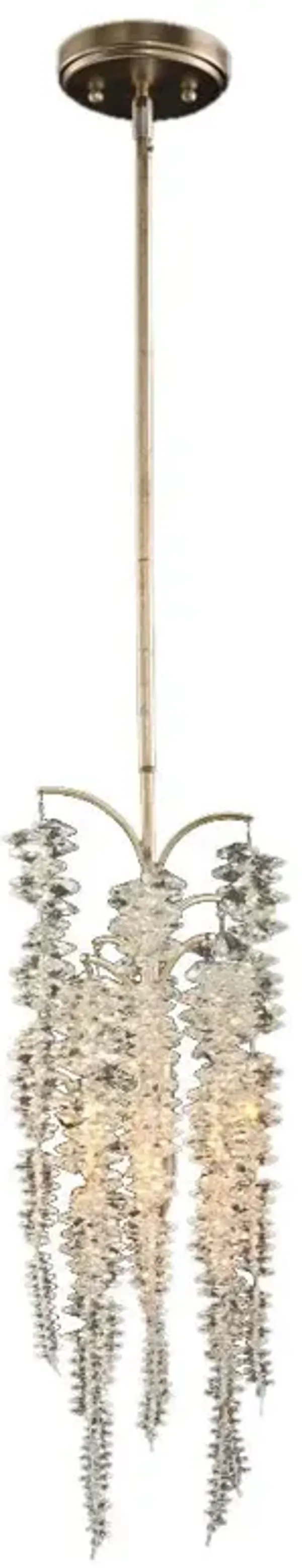 John-Richard Cascading Crystal Hollywood Regency Antique Silver Iron Drop Pendant