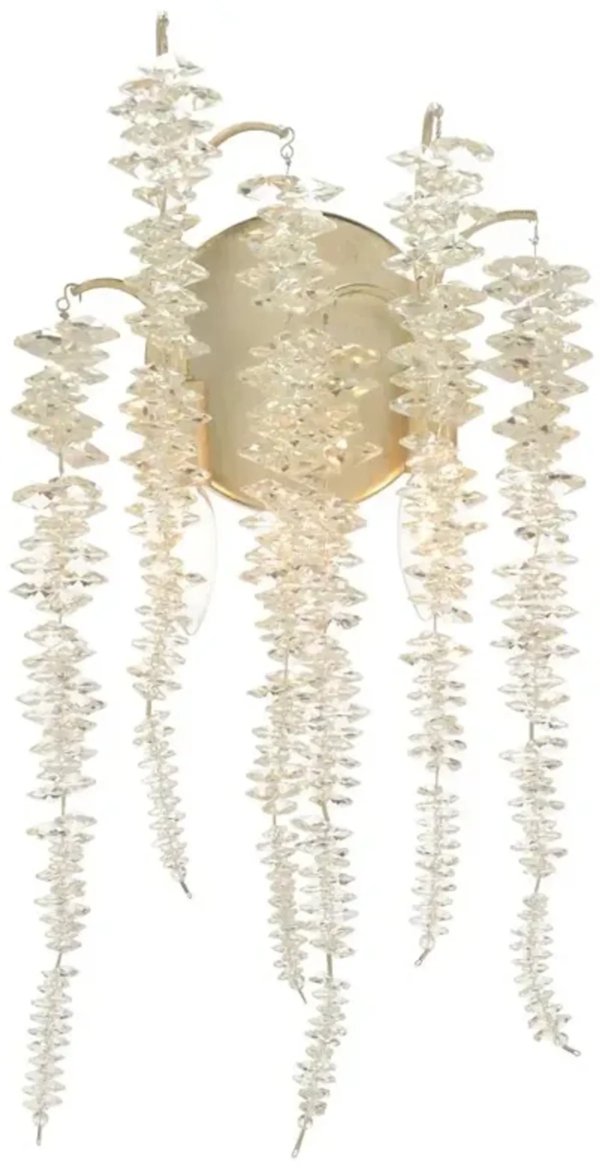 John-Richard Cascading Crystal Hollywood Regency Antique Silver Iron Sconce