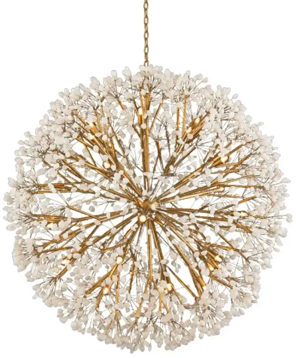 John-Richard Spherical Quartz Hollywood White Crystal 30 Light Chandelier - Large