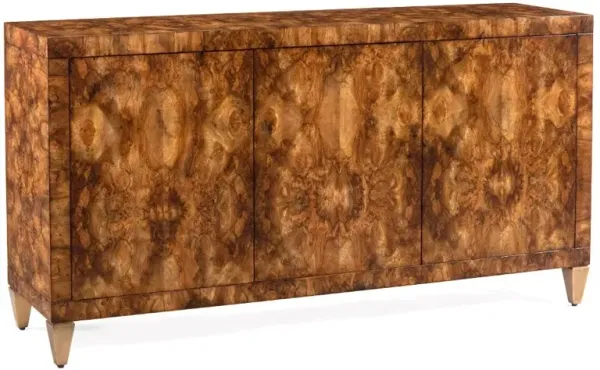 John-Richard Woodcroft Modern Classic Brown Burl Wood Sideboard