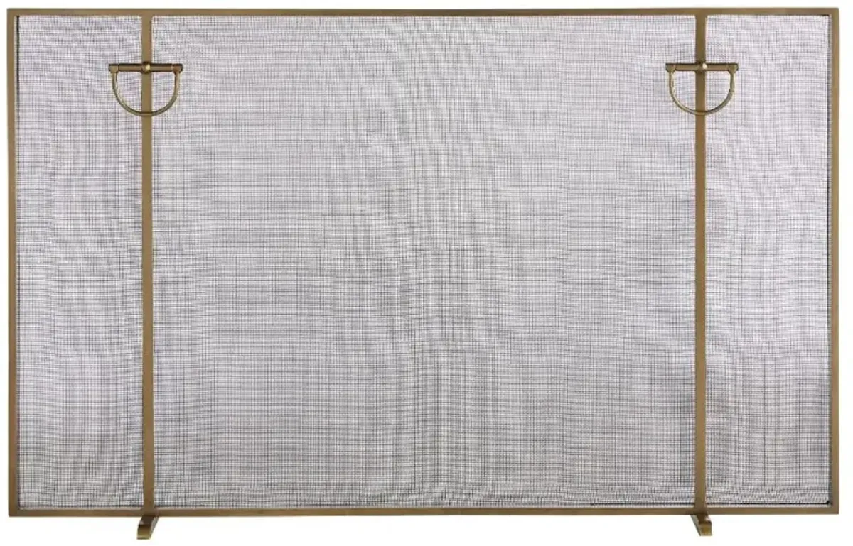 Brooklyn Hollywood Regency Antique Brass Fireplace Screen