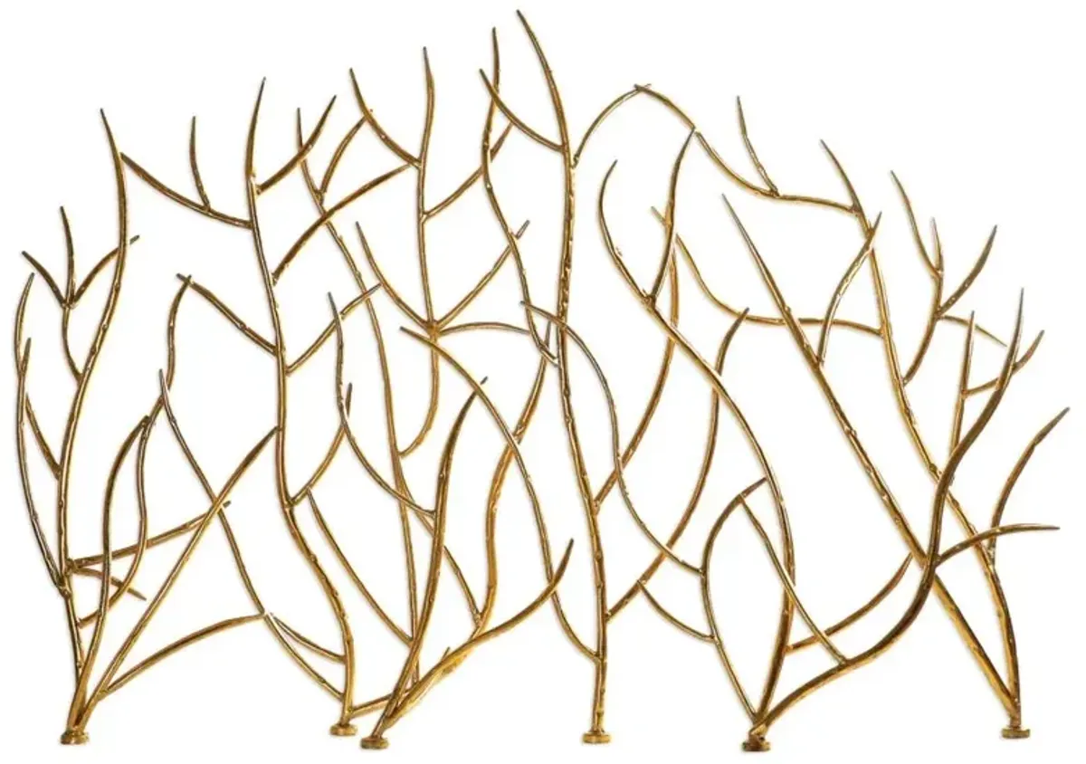 Giana Hollywood Gold Branches Fireplace Screen