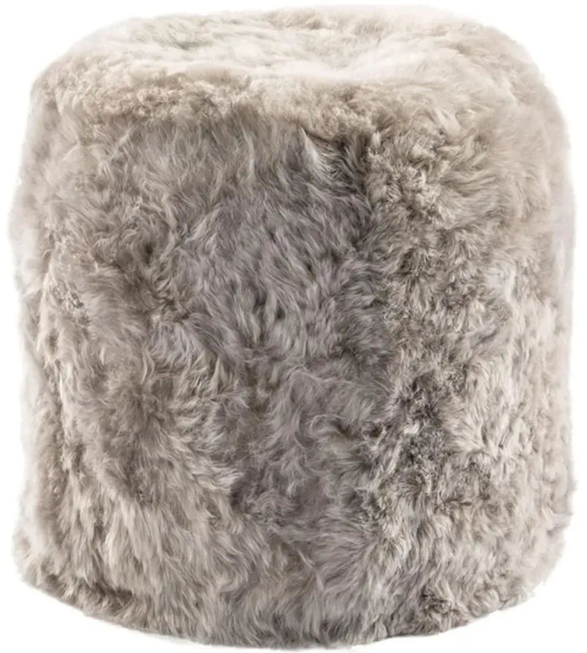 Brody Modern Classic Grey Short Wool Pouf