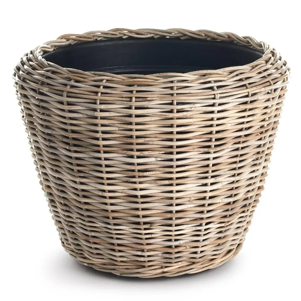 Bryson French Country Brown Woven Rattan Basket Planter - Large