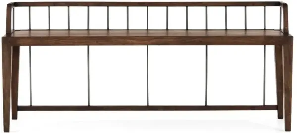 Enola Rustic Lodge Brown Solid Mango Wood Grey Iron Bench