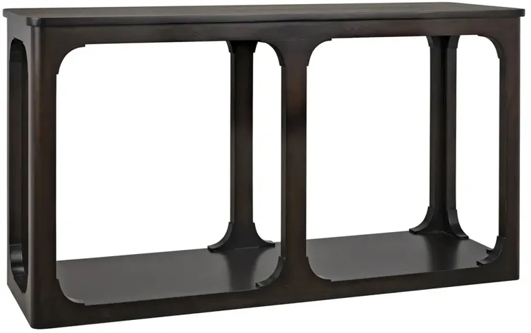 Talbot Updated Traditional Dark Brown Wood Rectangular Console Table