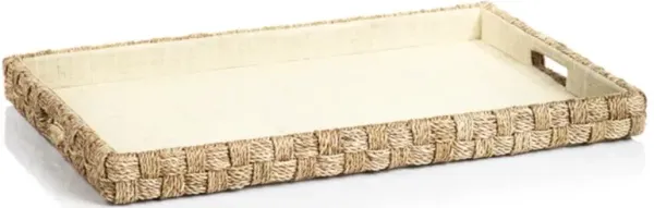 Clara Coastal Beach Brown Woven Abaca Rope Tray